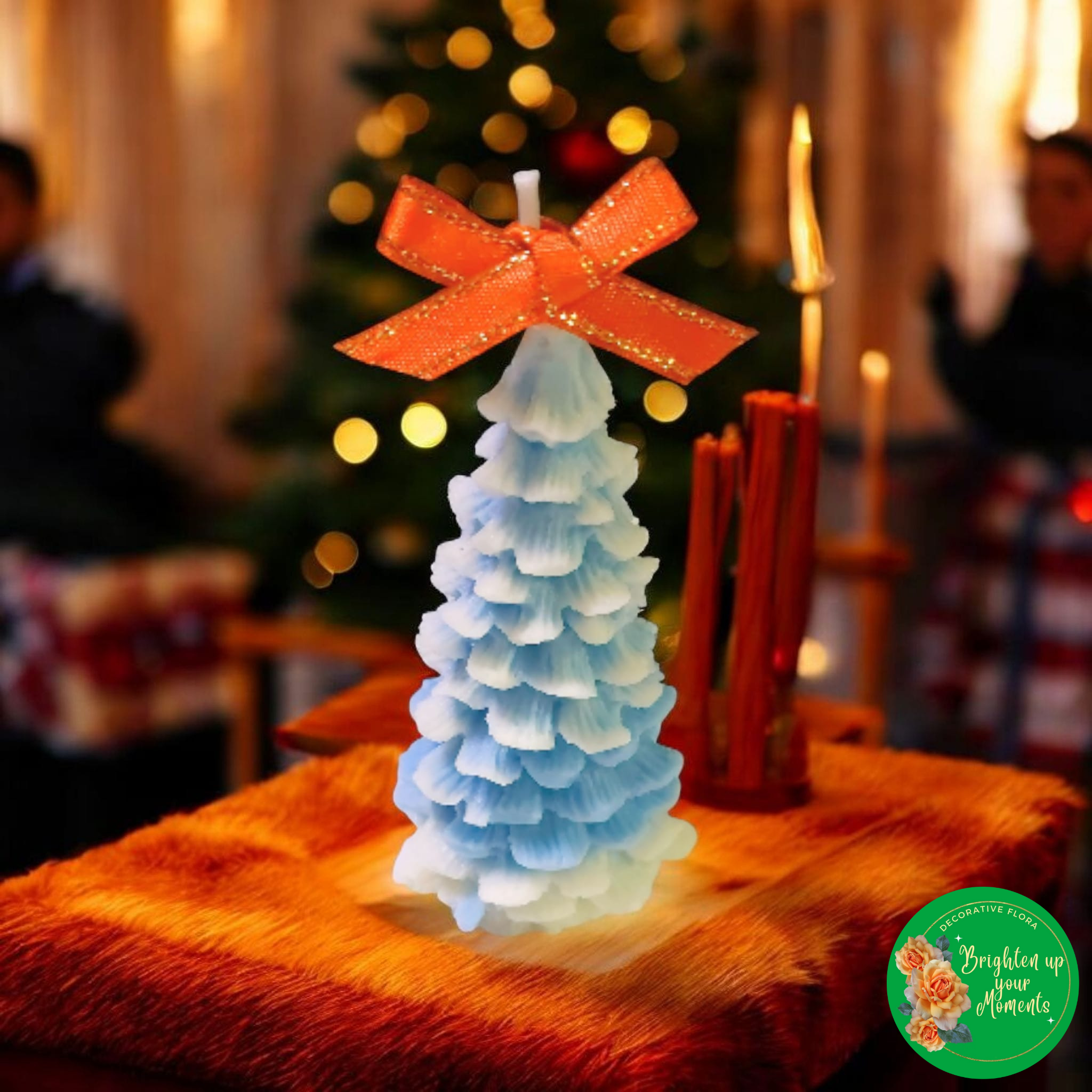Christmas Tree Scented Candles Blue