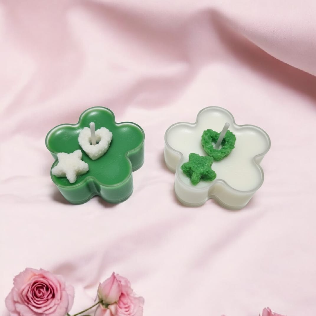 Valentine Bloom Tealight (4 in pack) Green