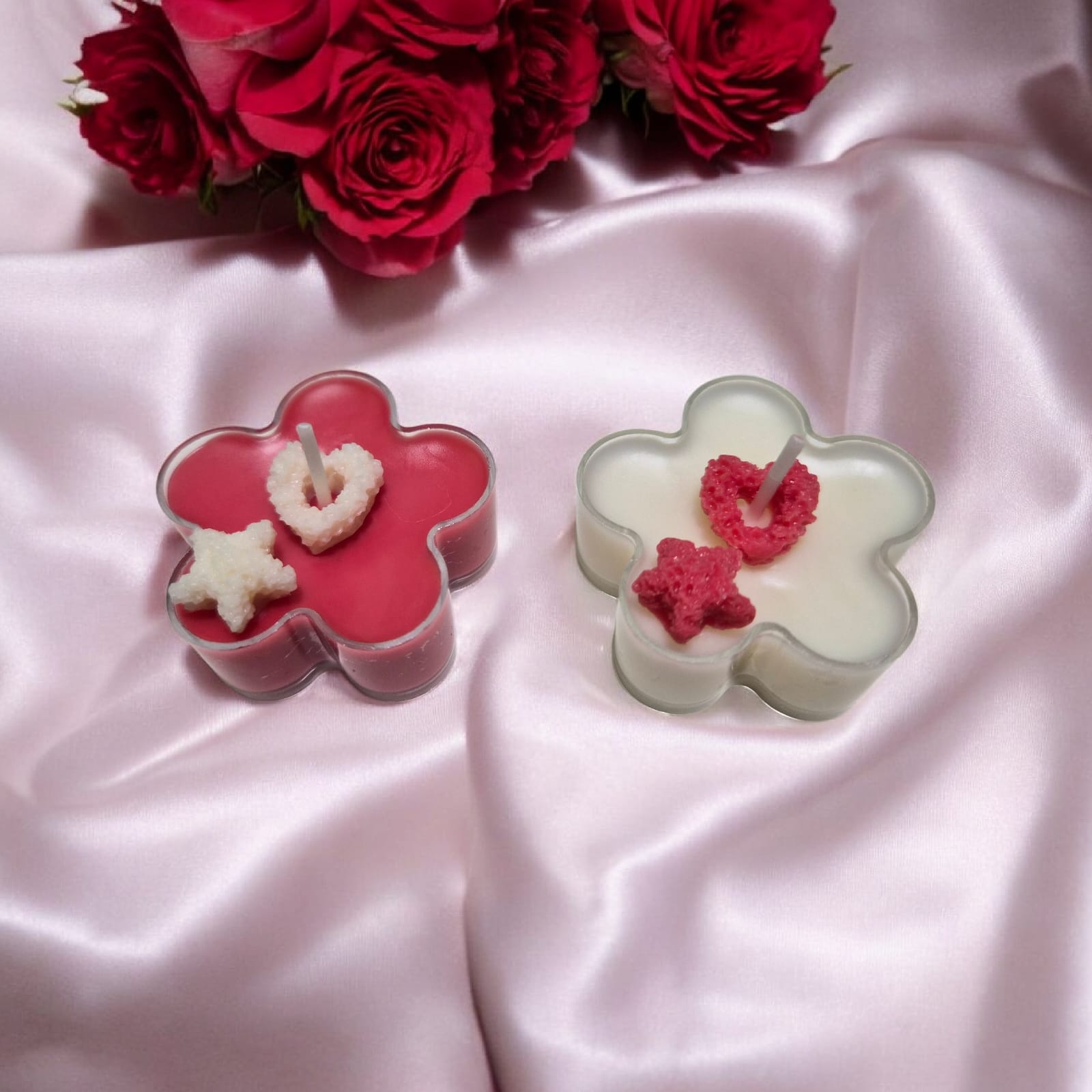 Valentine Bloom Tealight (4 in pack) Red